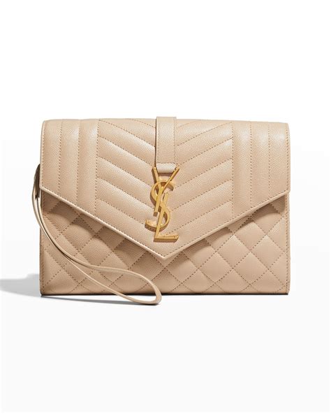 ysl monogram quilted clutch